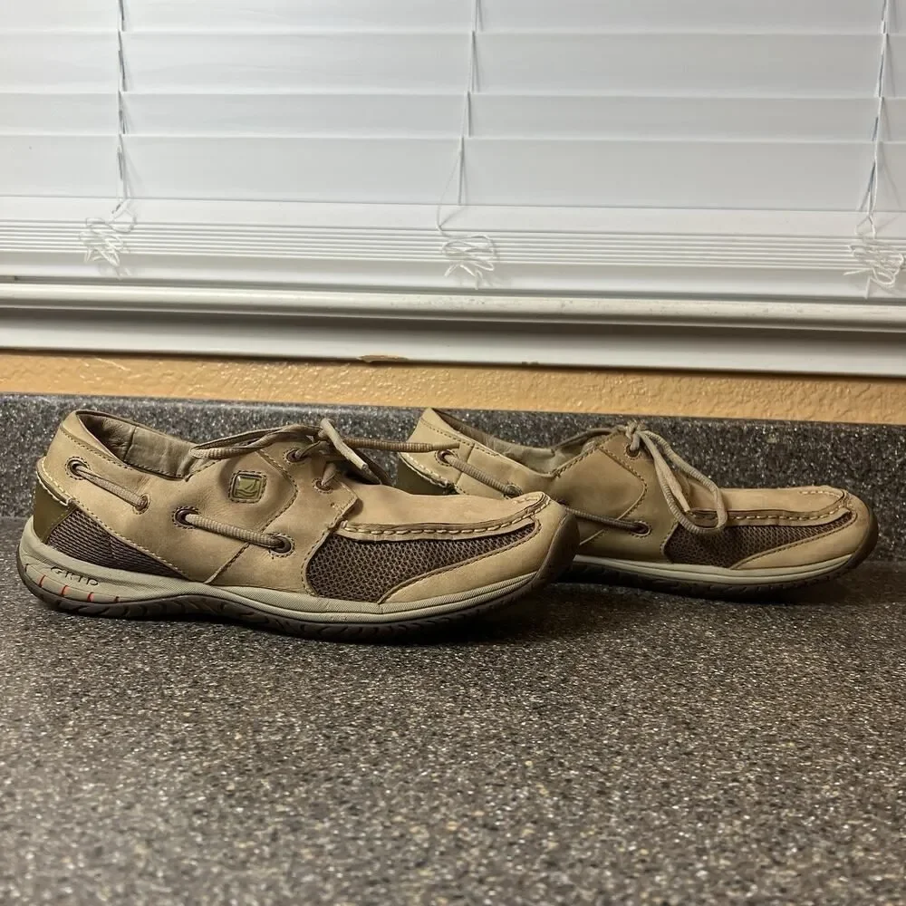 Sperry Boat Shoes Mens Sz 12 M 2-Eye Tan Leather Comfort Walking Driving Slip On